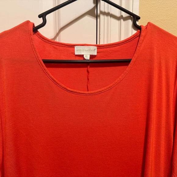 Simple Southern Orange 3/4 Sleeve Long Top Tunic Sz XL - Picture 7 of 11